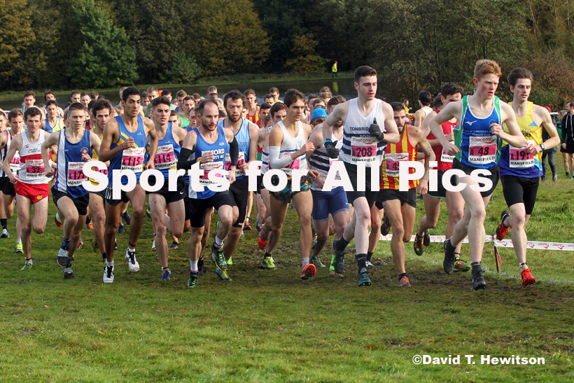 Senior men, National Cross Country Relay Champs., Berry Hill Park, Mansfield.  Photo: David T. Hewitson/Sports for All Pics
